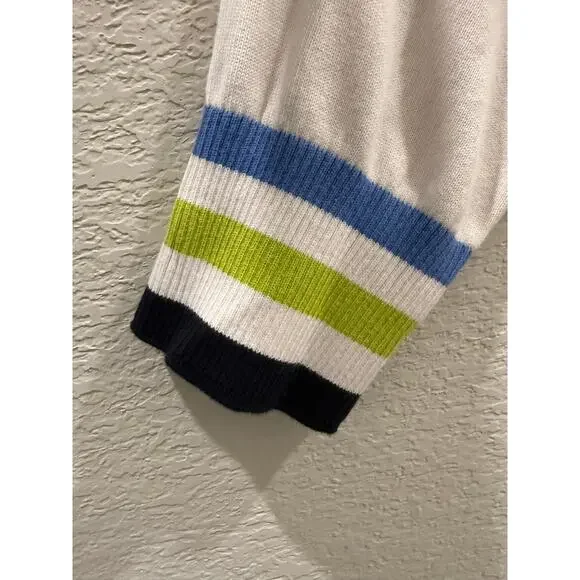 Tommy Hilfiger Sweater Size XXL 2XL White V-Neck Cotton Blend Striped - Picture 6 of 7